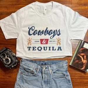 Cowboy Cowgirl tequila crop top